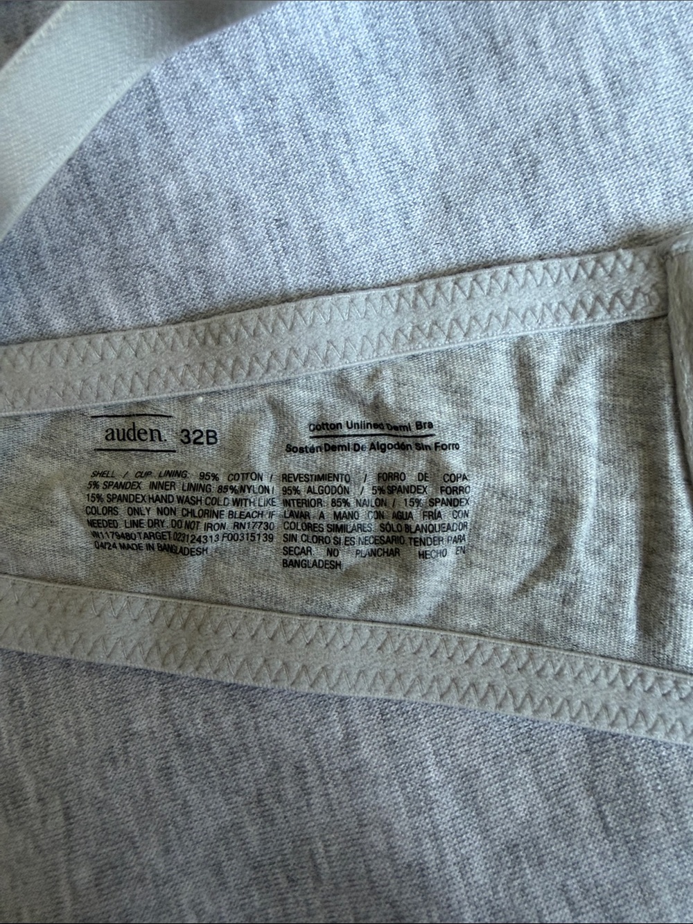 Auden Light Gray Underwire Everyday Bra - Picture 2 of 3